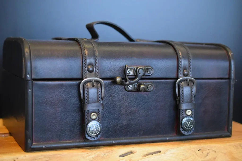 leather suitcase